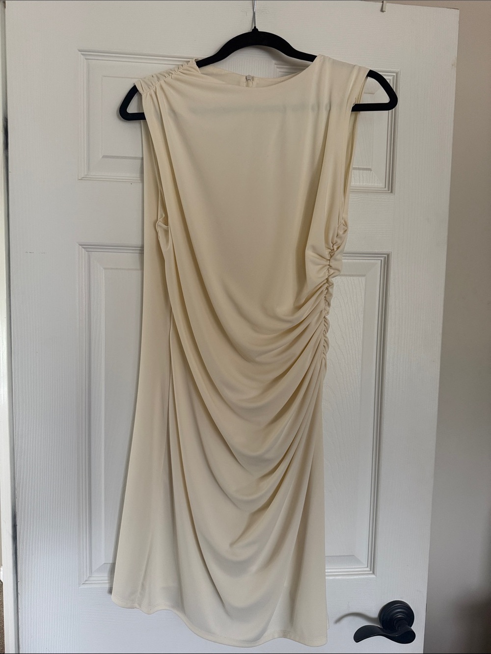 NWT Zara Sleeveless Draped Midi Dress in Cream